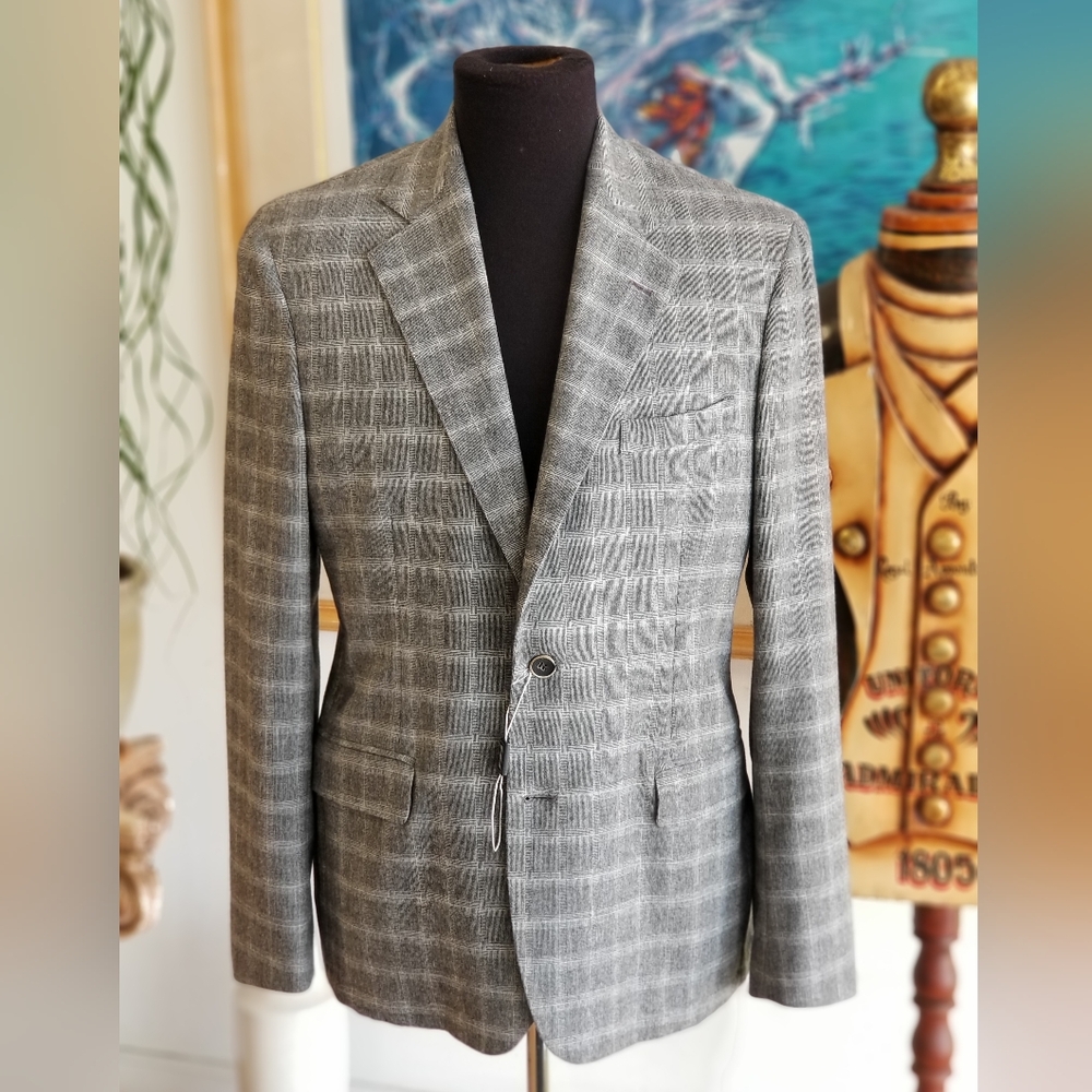 Men's Made In Italy Porfidia Gray 100% Wool Blazer